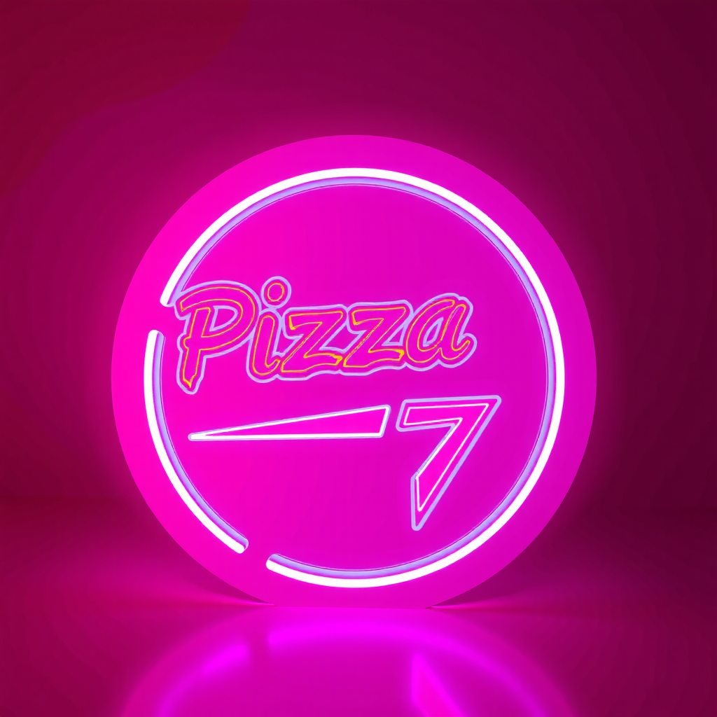 Pizza 73 - Premium Pizza Delivery in Canada - Hot Pink and Purple Synthwave Logo with Neon Glow Effect